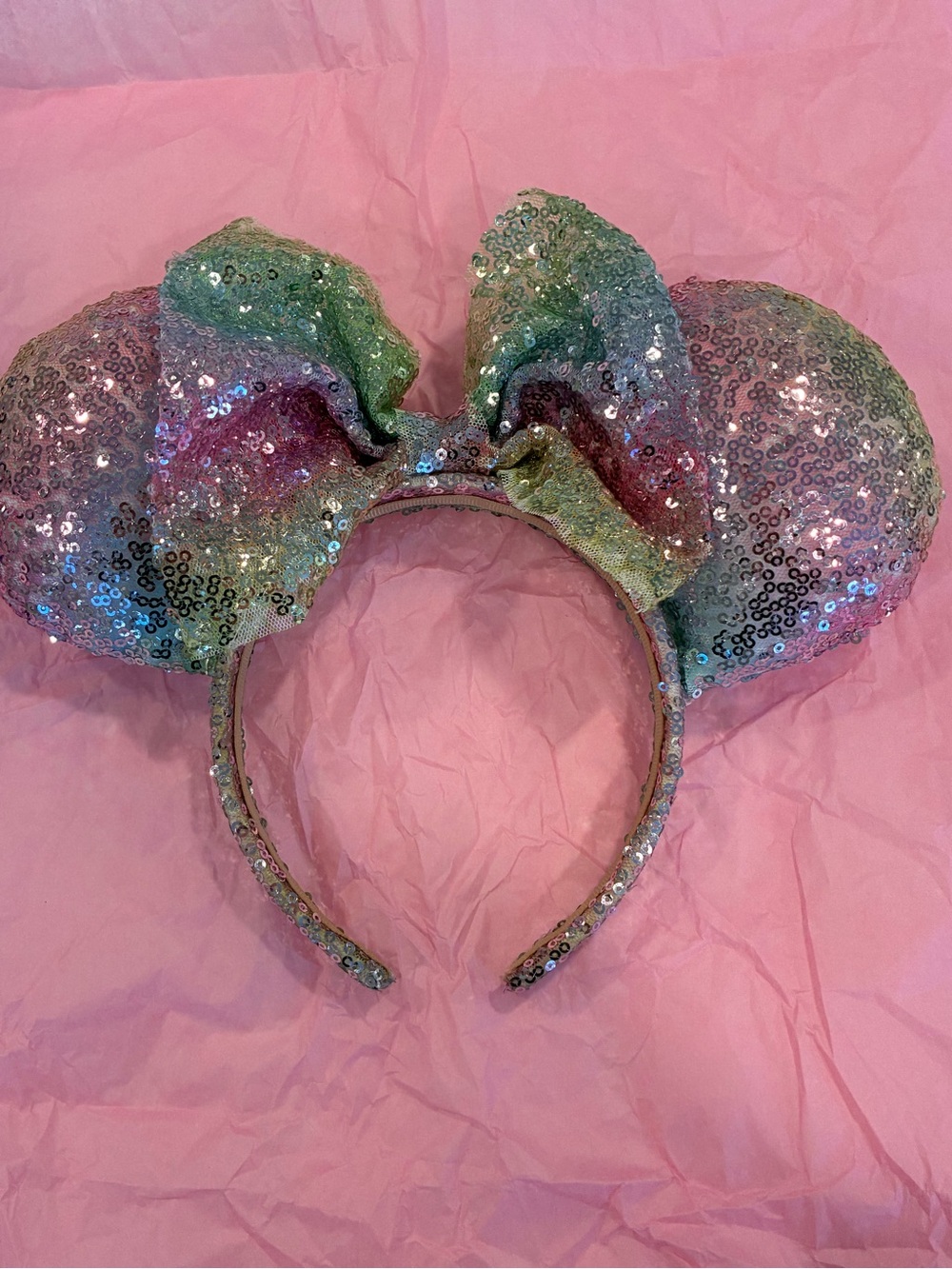Sequin Rainbow Minnie Ears Headband